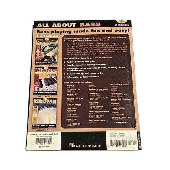 All About Bass Book A Fun and Simple Guide to Playing Bass With CD Hal Leonard - Picture 2 of 8
